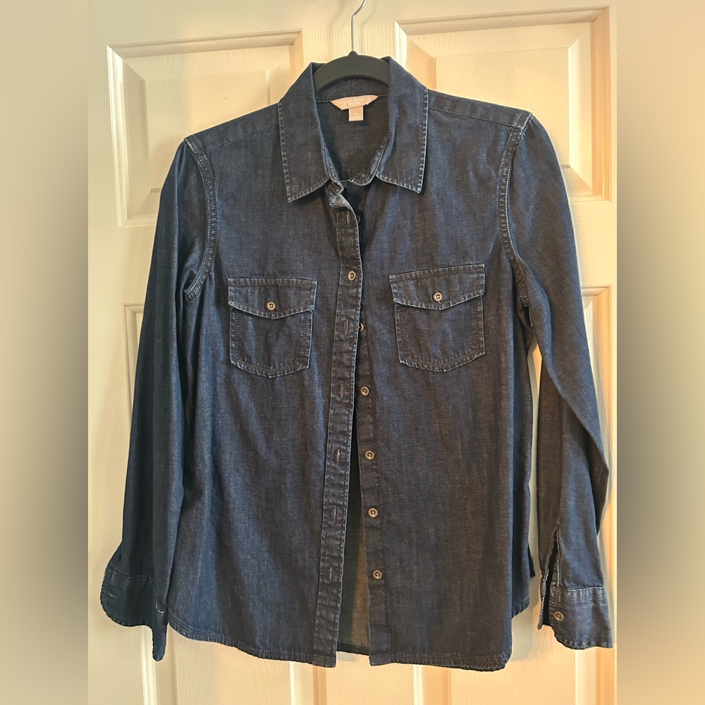 Soft denim long sleeve shirt M